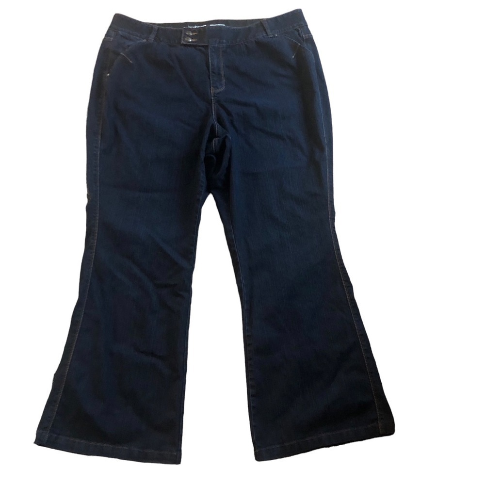 Lane Bryant Tighter Tummy Tuck Dark Denim Stretch Flare Jean Size 24X34 Plus Sz.